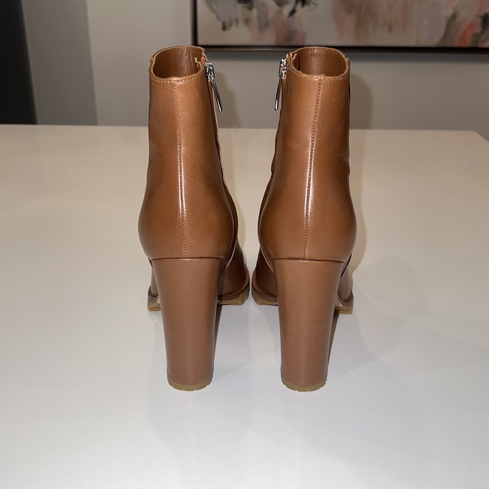 Women's Brown Leather High-Heel Ankle Boot - Picture 5 of 7